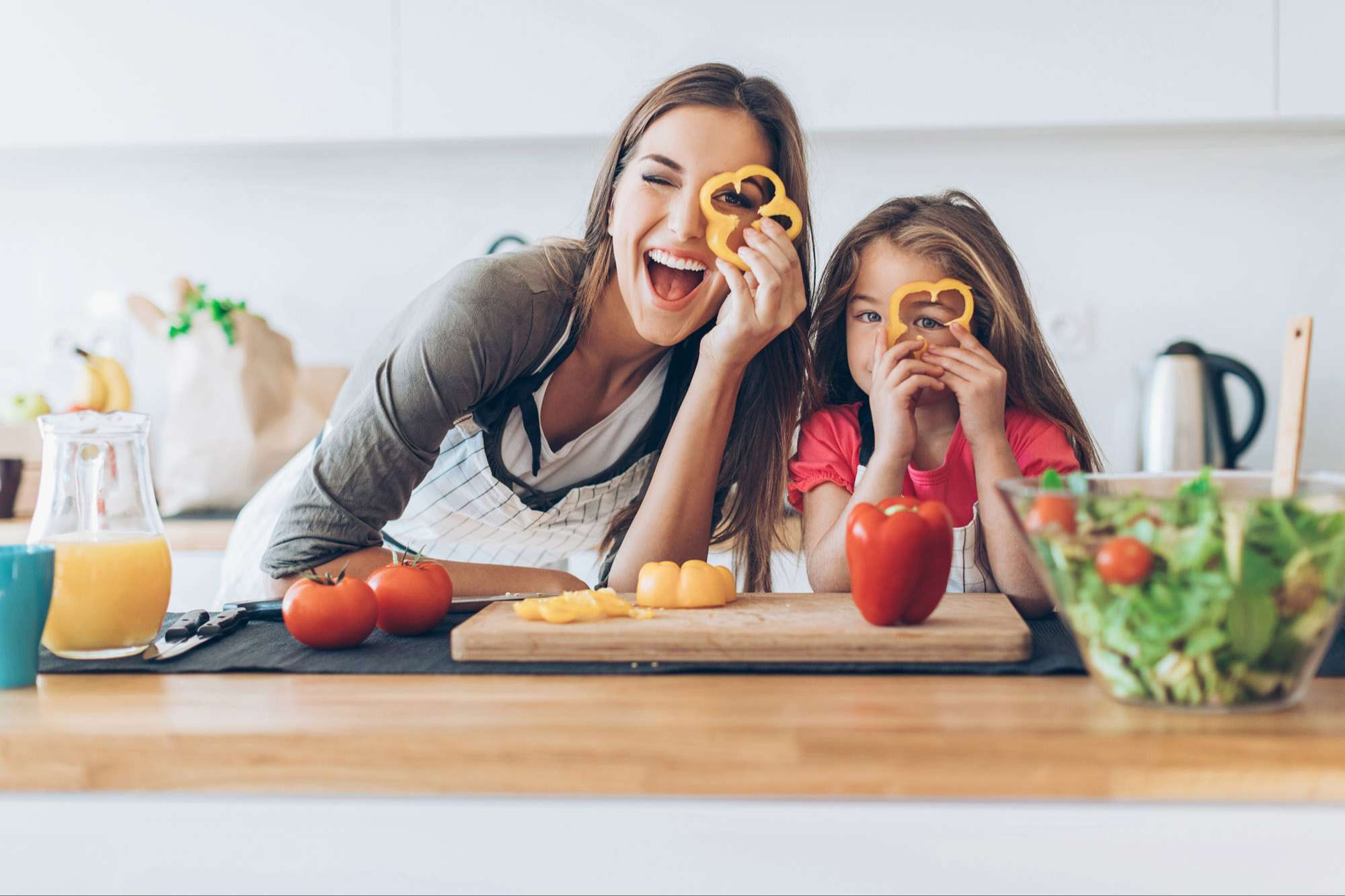 happy and healthy woman mom and her daughter